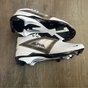 Nike Alpha Menace 4 Pro Men's White and Black Football Athletic Cleats